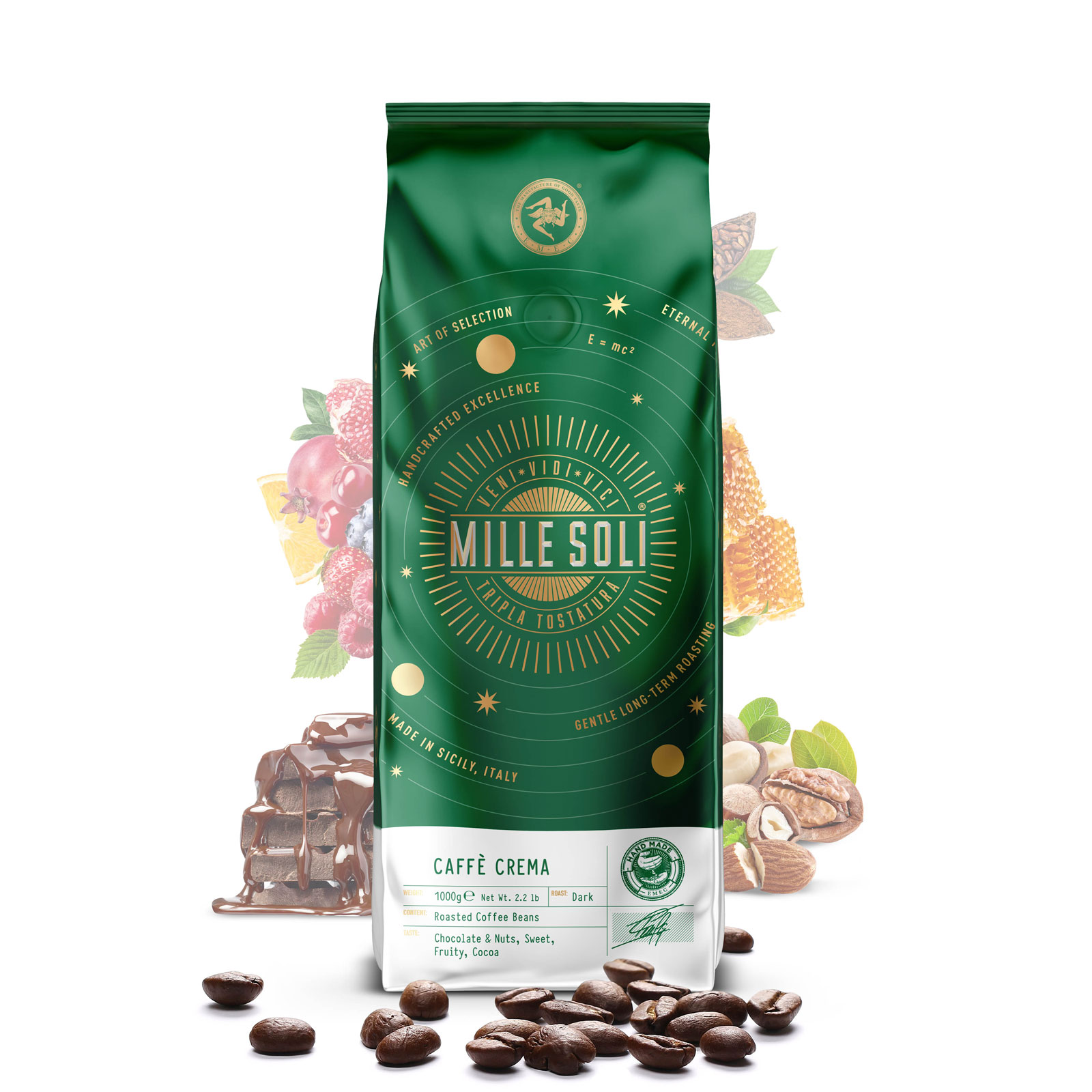 MILLE SOLI - Caffè Crema - 1000g - Bohnen