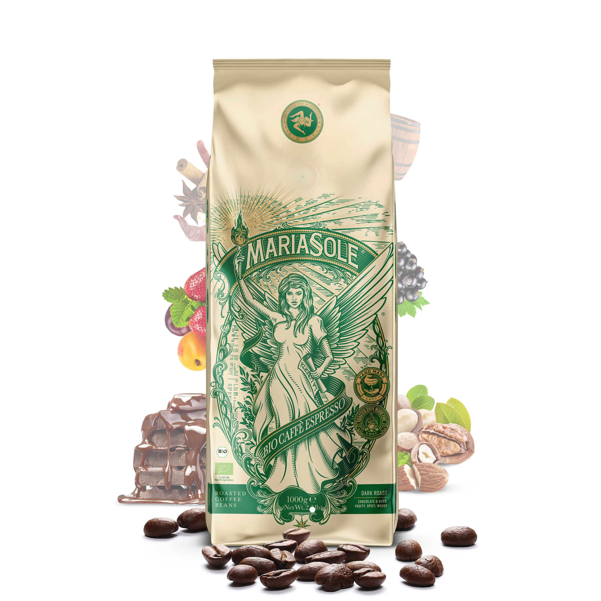 MARIASOLE - Organic Caffè Espresso - 1000g - Beans